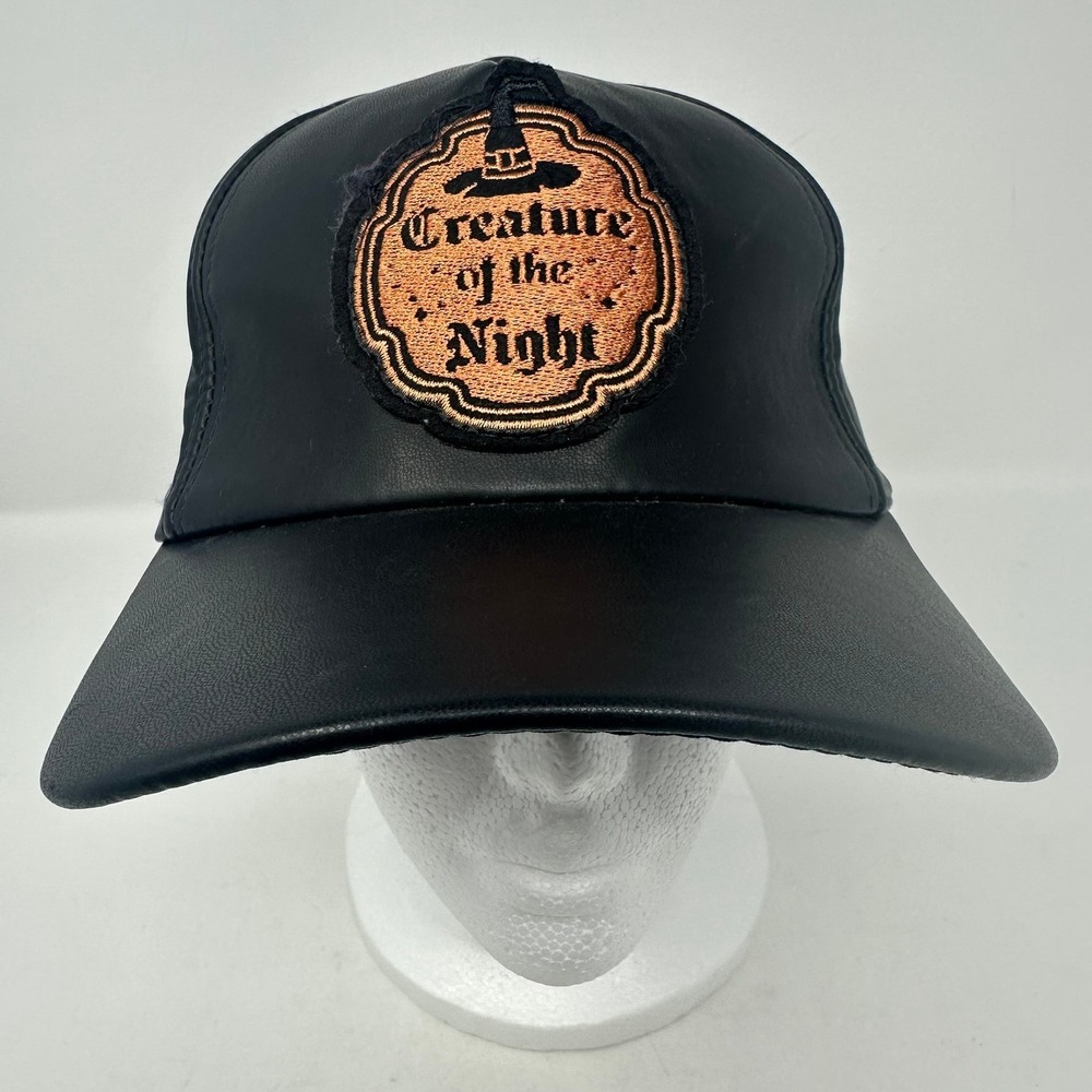 Spirit Hat Unisex OS Black Creature of the Night Faux Leather Snapback Halloween